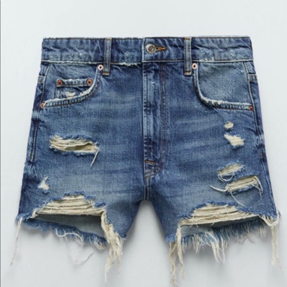 Zara high waist denim shorts